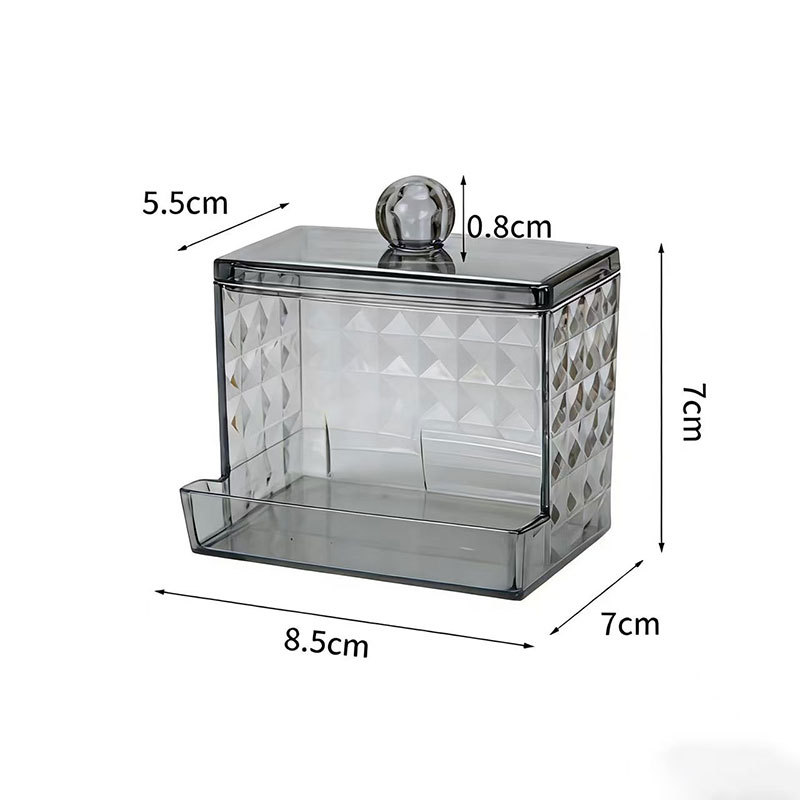 [Tienda de fábrica gris transparente] caja de almacenamiento de algodón acrílico se puede superponer portátil permeable a la ceniza para el almacenamiento de maquillaje doméstico