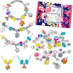 New Product Rainbow Sunflower Bead Bracelet Children DIY Bracelet Set Necklace Gift Box Birthday Bracelet Beads