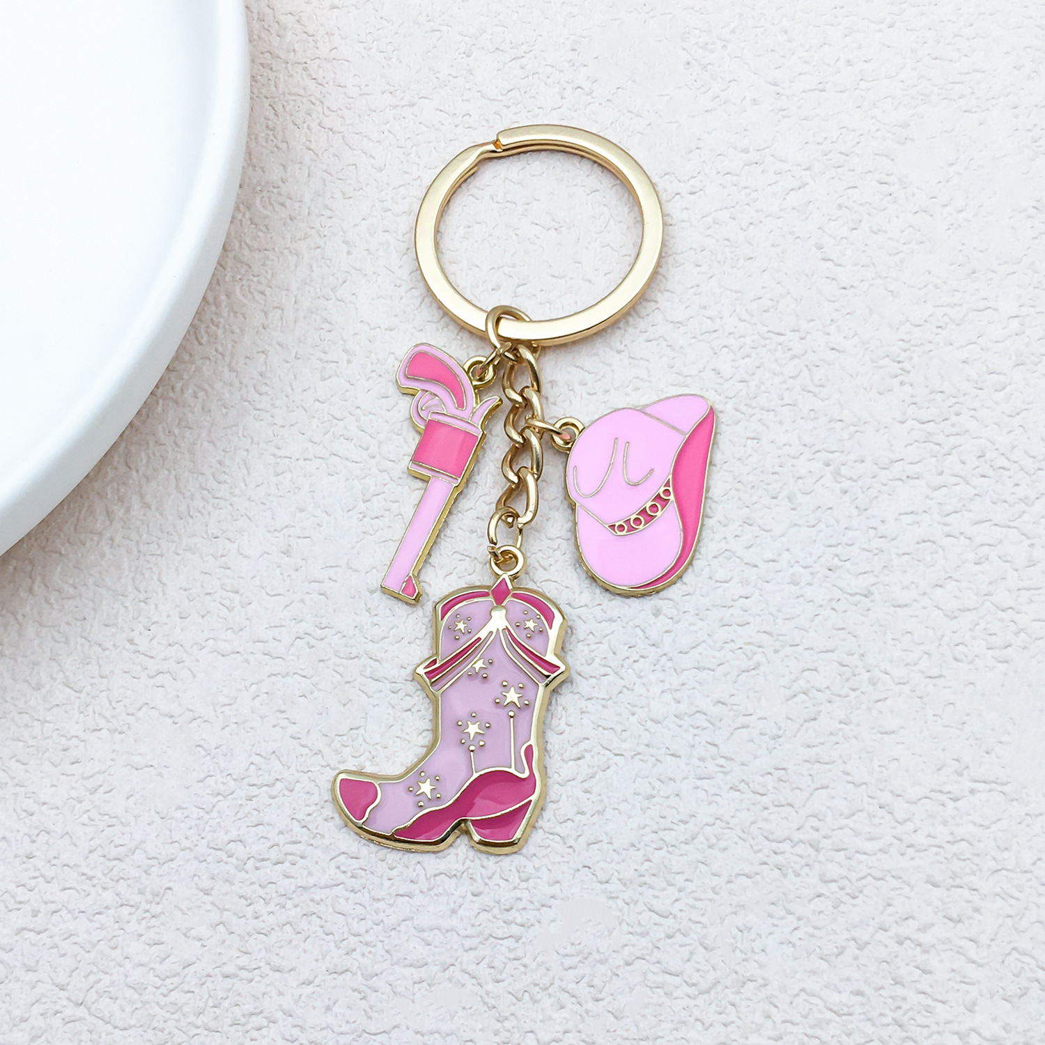 1 Piece Quantity Holiday, Daily, Selfie Occasion 1 Piece Bag Cattle Boots Keychain Alloy Enamel Couple Elegant Lady Keychain