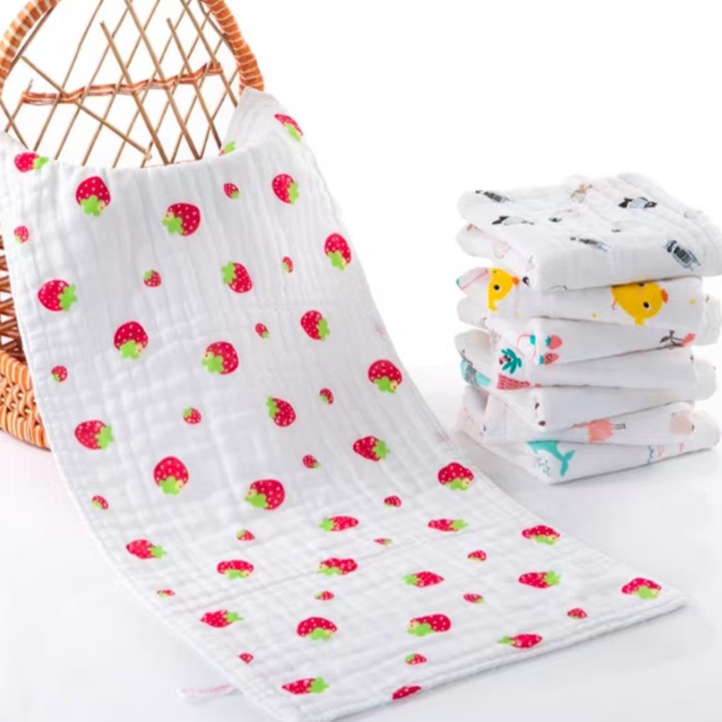 Six-Layer 35*75 Baby Towel Wholesale Pure Cotton Gauze Absorbent Breathable Baby Face Towel