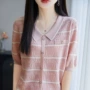 打底拼色条纹短袖上衣