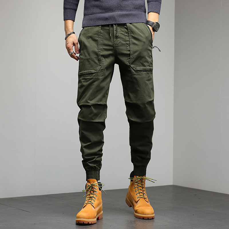 Casual pants, men's workwear pants, trendy brand, solid color leggings, youth clothing pants, Harlan pants_voghion.com