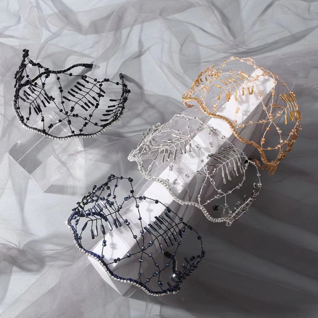 Women'S Fashion Solid Color Iron Inlay Artificial Crystal Hair Band display picture 1