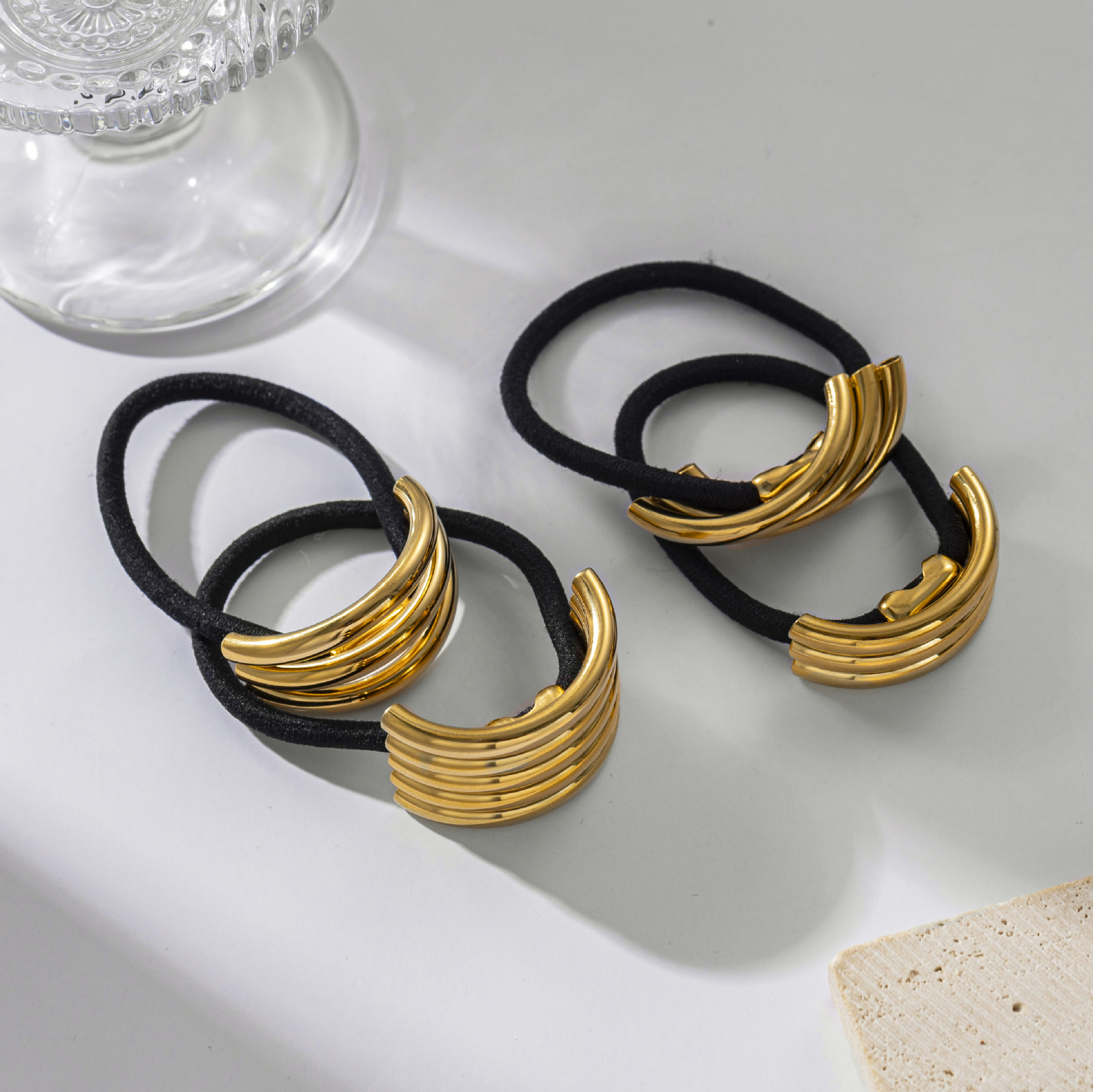 TINA Europa y América joyas de cabello de acero inoxidable anillo de cabello de alta calidad induces correa de cabello de cola de caballo alta joyas de cabello