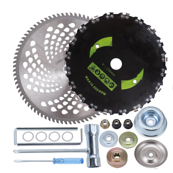 Venta directa de fábrica Placa de cadena cabeza de hierba 20 dientes cuchillo placa Cadena de 9 pulgadas hoja dentada cabeza de hierba accesorios cortacésped