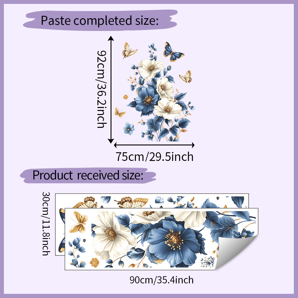 3d Blummewandsticker Mat Bléien A Päiperleken Fir Doheem_voghion.com