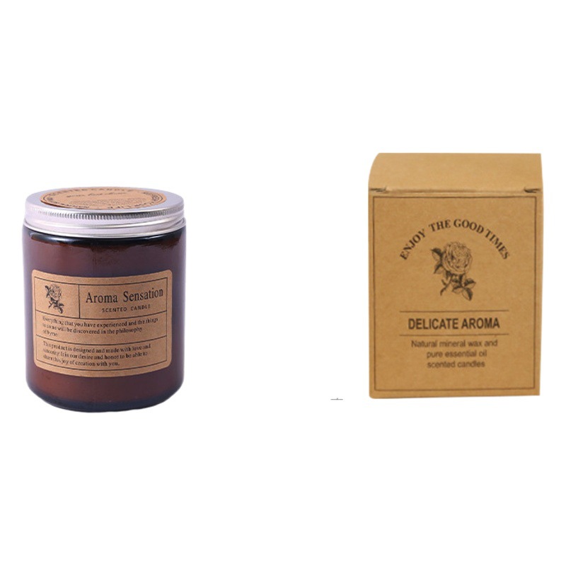 Transfronterizo Año Nuevo dragón Año Grande marrón vidrio aromaterapia vela ambiente creativo libre de humo regalo hecho a mano