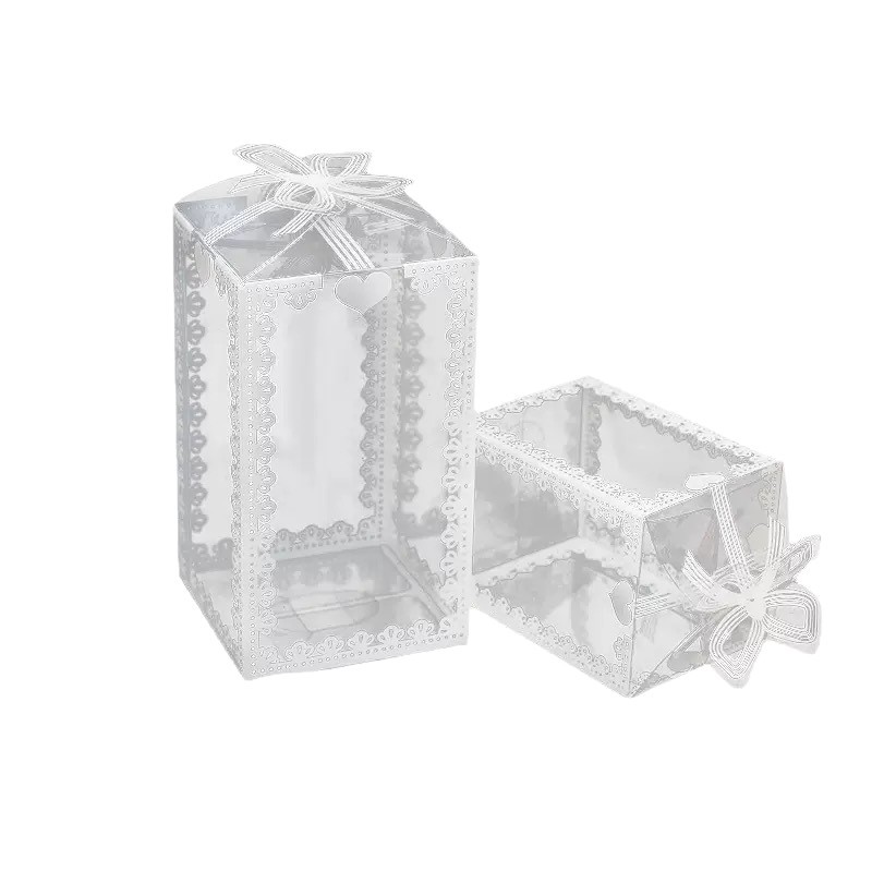 Caja de embalaje de PVC al contado impresión transparente de plástico PET caja de alimentos de azúcar de boda impresión de patrón de caja blanda se puede agregar logotipo