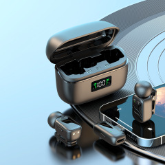 2025mini ワイヤレスラベリアマイク デジタルディスプレイ充電ケース 隠蔽型ライブ配信/録音マイク Bluetooth 5.3