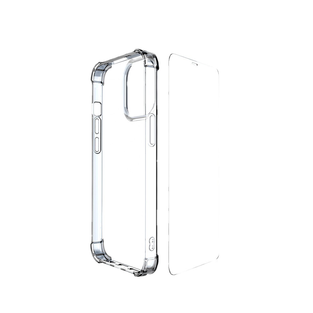 Juego de combinación de película templada de carcasa blanda iPhone13pro para Apple 13 película de carcasa de tpu transparente con sensación de alto nivel
