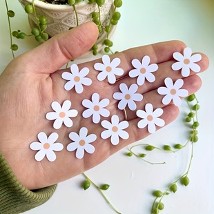 A Sheet of 48 Mini White Daisy Waterproof Mini Flower Stickers, Water Bottle Stickers, and Phone Stickers
