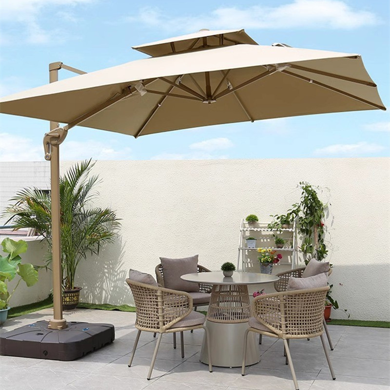 Outdoor Sunshade Solar Energy Square Large Umbrella Garden Courtyard Villa Milk Tea Shop Outdoor Leisure Area Exterior Umbrella