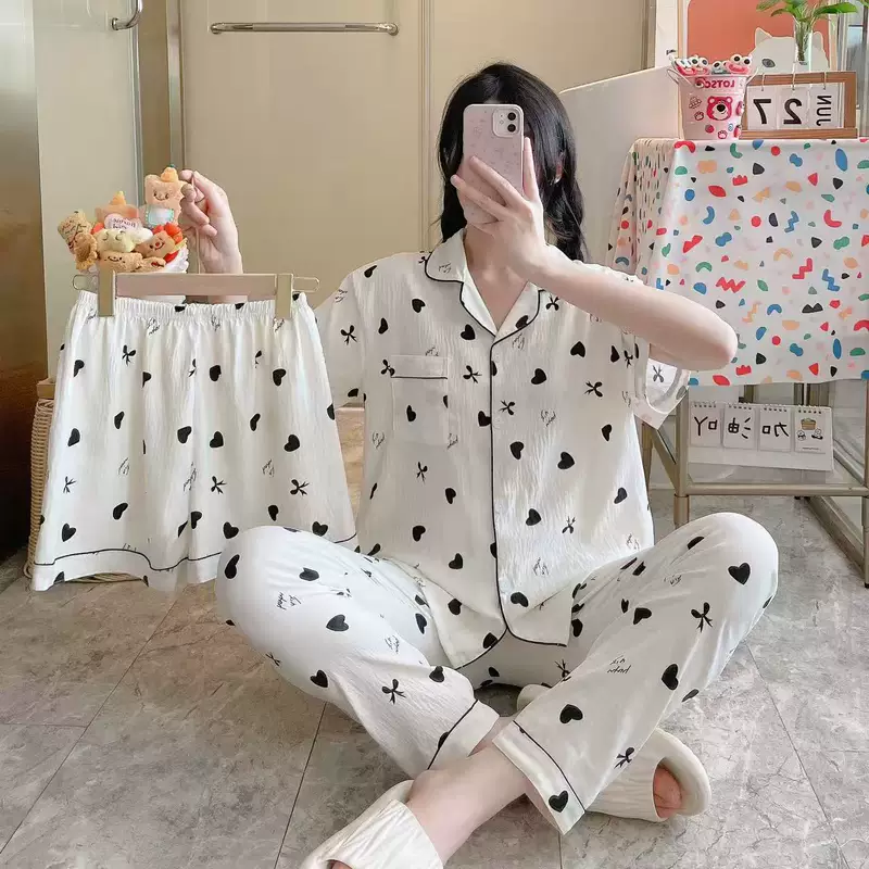 Pijama, summer cute cartoon set, 3 piece set