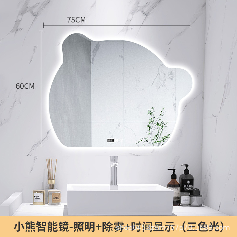 Espejo de oso, espejo LED luminoso con lámpara, espejo de baño inteligente, pared del baño, dormitorio,梳妆台, espejo de maquillaje