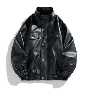 American Autumn New PU Leather Jacket Men's Retro Aviator Leather Jacket Yipi Handsome All-match Biker Clothing Trendy Men