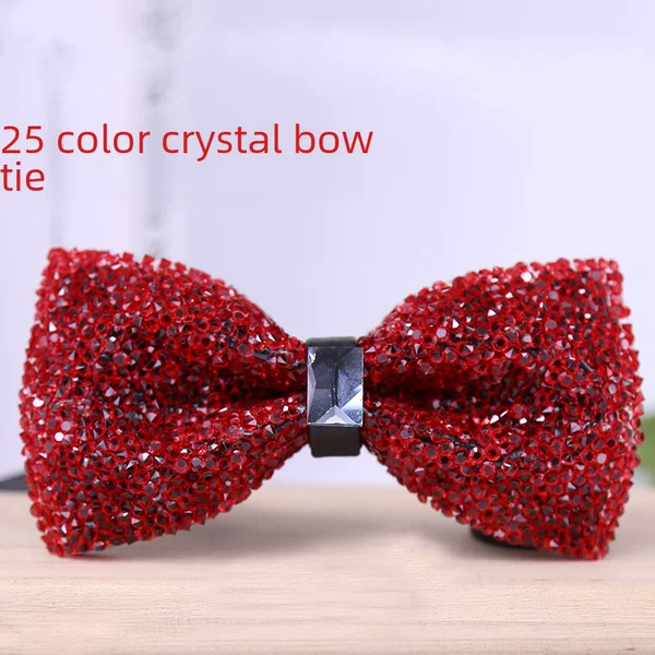 Minimalist Crystal Rhinestone Bow Tie for Men, Diamond-Studded Bow Tie, Cross-Border Supply, Groom Performance, In-Stock Wholesale