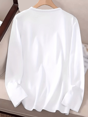 Long Sleeve 3D Smile Pattern Printed Casual Round Neck Shirt