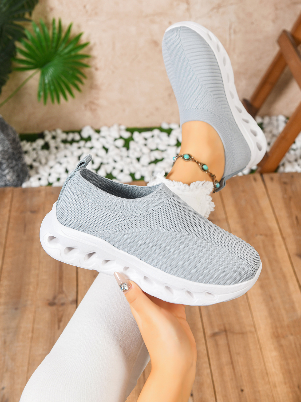 Breathable Women's Casual Trainers Lightweight Knit Running Shoes_voghion.com