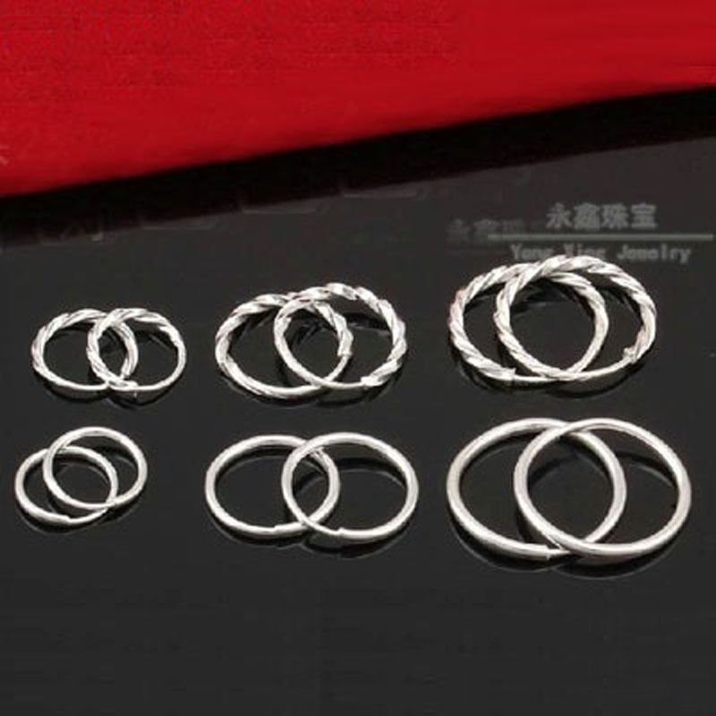 999 Sterling Silver Earrings Pure Silver Women's Mini Glossy Ear Bone Ring Mini Twist Ear Ring Jewelry High-End Trendy Silver Jewelry