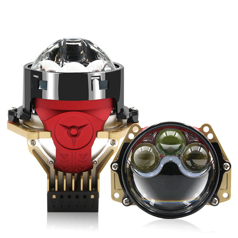 Nuevo automóvil LED faro G6 tres lentes de luz láser directa de alta definición de luz de luz de doble luz