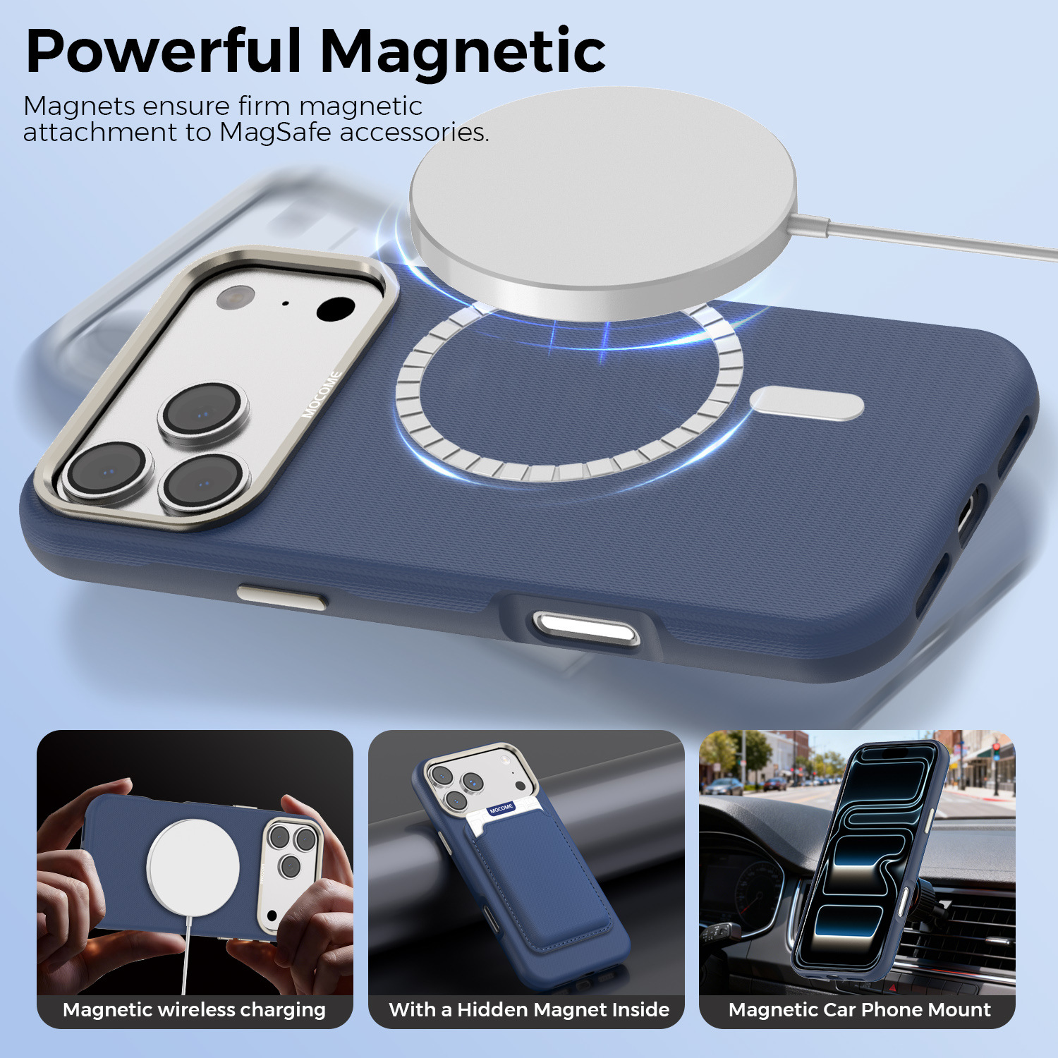 Ốp lưng điện thoại từ tính công nghệ vải dệt cho iPhone 17, 16 Pro Max, 15 — Cam, Xanh dương, Đen, Xanh lá chi tiết 10