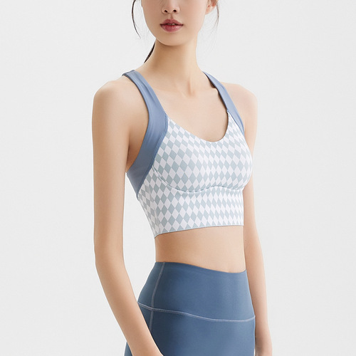 New sports bra for women high intensity running fitness back adjustable fixed cup bra vest yoga wear