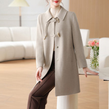 双面呢妈妈外套中长款洋气妈妈装羊绒大衣中老年女装秋冬毛呢外套