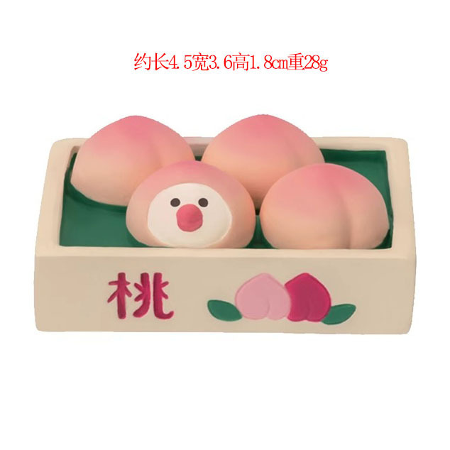 日式猫桃子摆件 创意潮玩手办盲盒装饰DIY手工配件树脂工艺品摆件|undefined