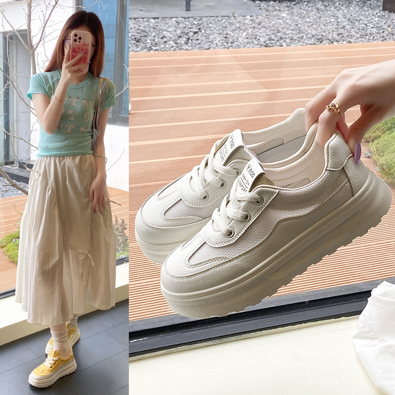 Zapatos blancos de boca baja retro mujeres 2025 verano nuevos zapatos individuales zapatos blancos huecos transpirables casuales de fondo plano mujeres