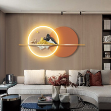 批发新中式客厅墙面装饰画沙发背景立体发光壁画现代简约LED挂画