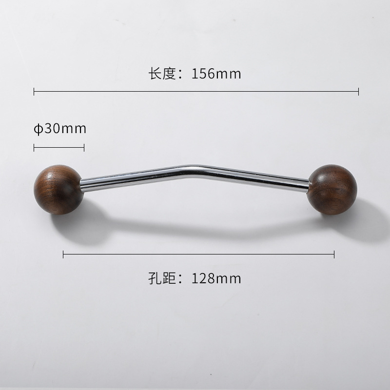 新中式实木胡桃木小把手轻法式衣橱柜门抽屉拉手黄铜中古风小拉手|undefined