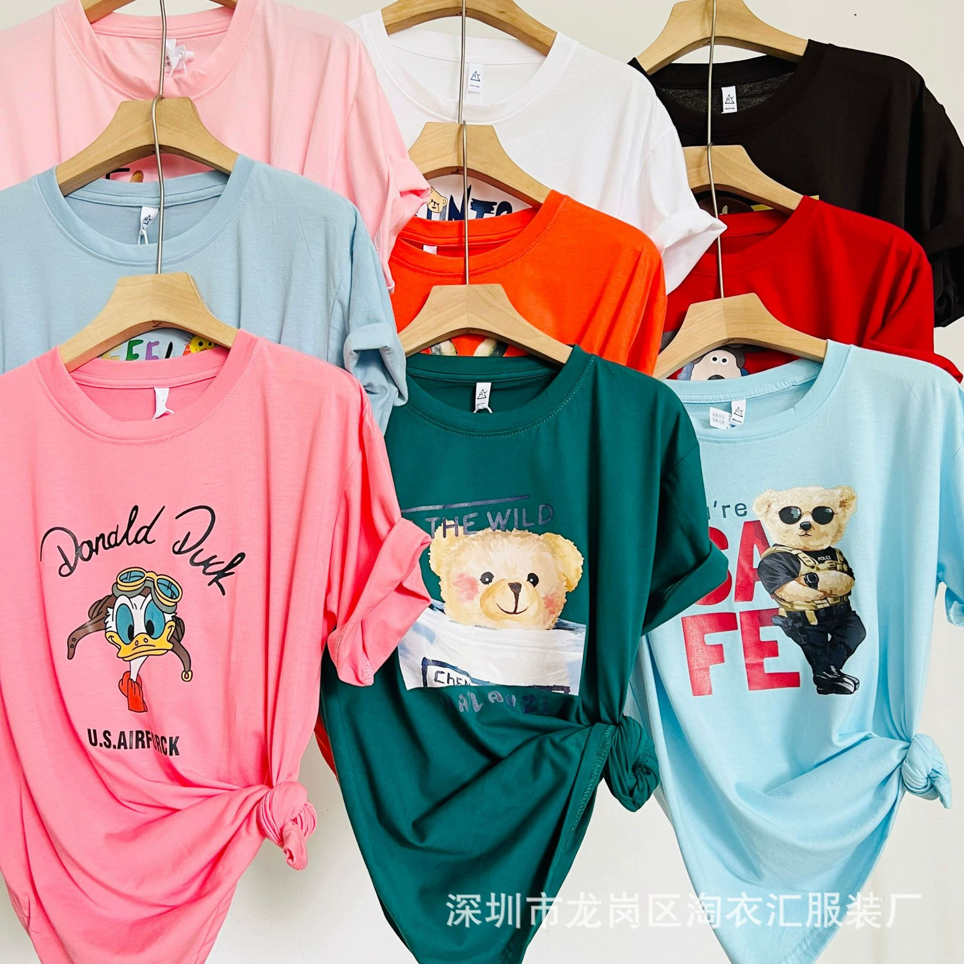 Хорошие товары из источника поразили новые модели, которые взорвались 9,9 юаней Alibaba Оптовая сеть 1688 Женская футболка с короткими рукавами