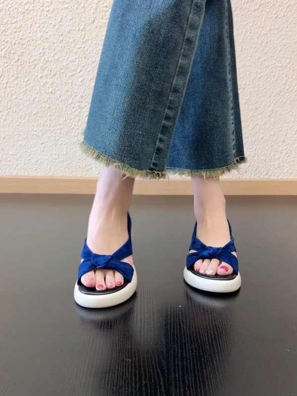 Thick-Soled Roman Sandals for Women 2026 New Summer Style Slip-On Comfortable Soft-Soled Versatile Open-Toe Closed-Back Sandals