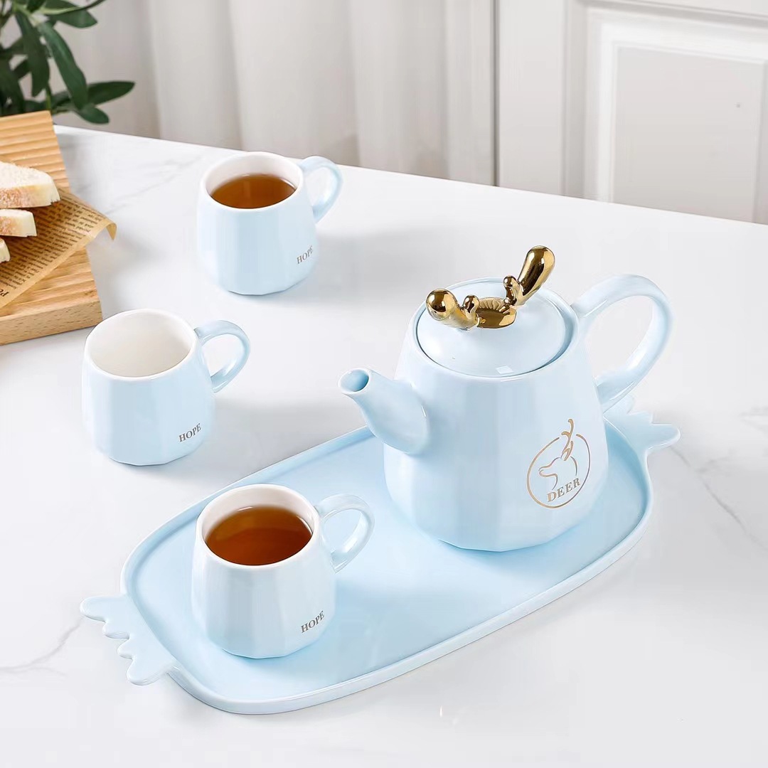 Elk creativo regalo de cerámica botella de agua fría taza traje estilo nórdico simple conjunto de agua dulce taza