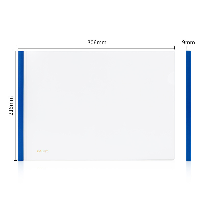 Deli 63101 horizontal A4 tire barra informe carpeta triángulo tire barra carpeta transparente estudiante prueba Carpeta de papel