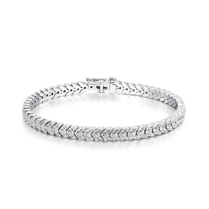 Transfronterizo nuevo S925 plata esterlina con incrustaciones de diamantes brillantes pulsera de los hombres y las mujeres de Europa y América marca de moda hip hop joyería regalo de cumpleaños