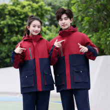 初中生班服冲锋衣三件套秋季运动会中学生校套装团购韩版校服