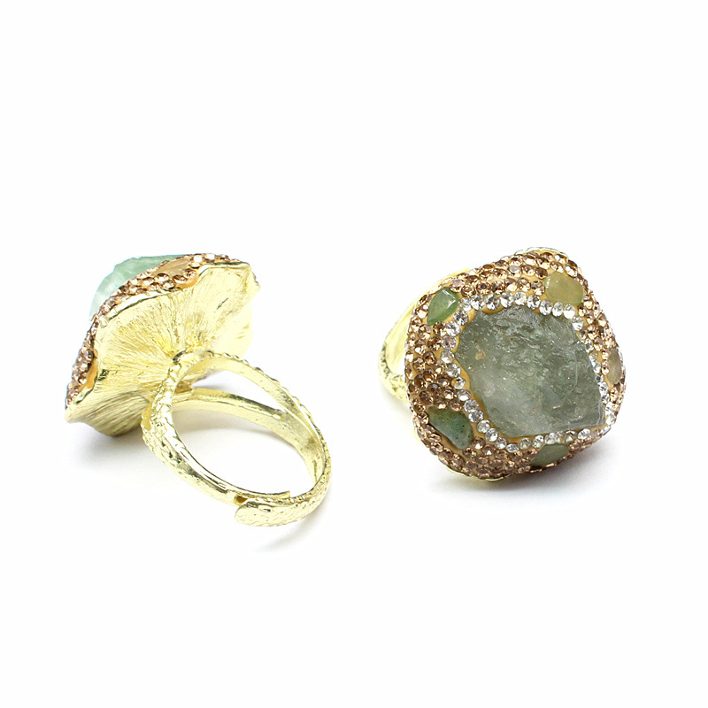 25g Weight Open Rings Classification Adjustable Ring Size 1 Piece Quantity Holiday, Daily Occasion natural stone Material Geometric Pattern Unisex Gender Plating, Healing Design Vintage Style, Classic Style Style Unisex Natural Stone Plating Healing Geometric Open Rings Healing Crystals Jewelry 23