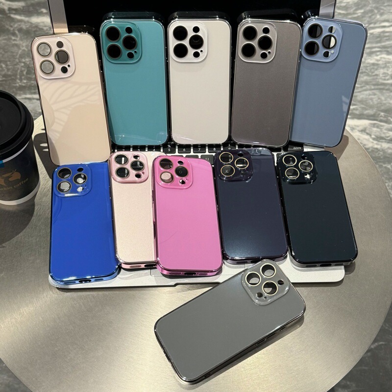 Casual Pure Color Electroplated Glossy Glass Suitable for Iphone17 Mobile Phone Case All-Inclusive Skin-Feel Apple 16 Anti-Fall Hard Case Casual Pure Color Electroplated Glossy Glass Suitable for Iphone17 Mobile Phone Case All-Inclusive Skin-Feel Apple 16 Anti-Fall Hard Case