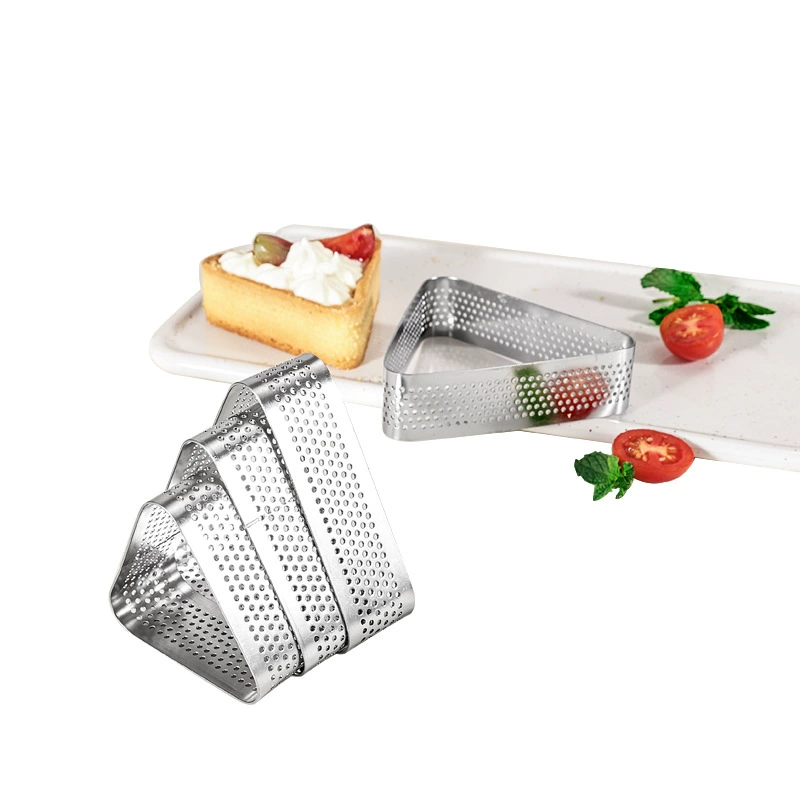 2.5cm Высота 430 из нержавеющей стали, штамповка треугольная башня, стиль фруктовый лимонный пирог, форма муссового круга