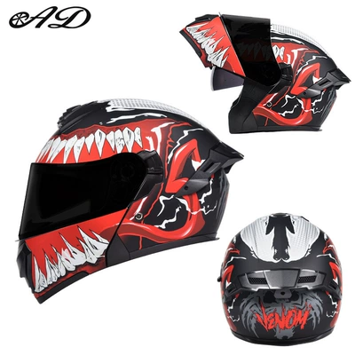 Motorcycle Safety Supplies — Winter Motorcycle Safety Helmet All-Season - new-venom-3c-certified-class-a-black-tea-lens-free-hd-lens-m-suitable-for-head-circumference-57-58
