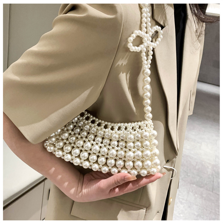 Women's All Seasons Artificial Pearl Solid Color Elegant Oval Open Underarm Bag display picture 16