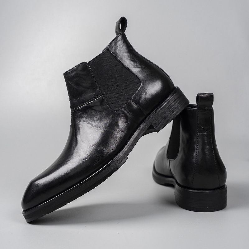 新款水洗皮做旧，切尔西显瘦真皮复古，手抓皮，欧洲版型，男靴子