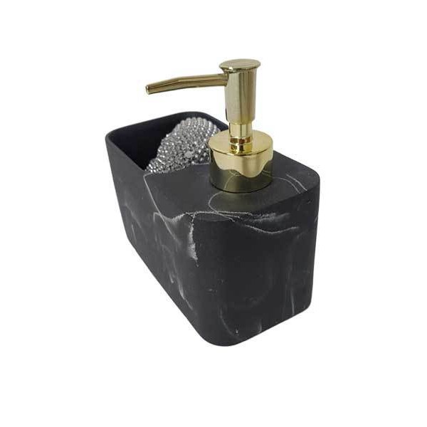 Suministros de cocina multifunción botella de jabón de mármol de imitación líquido para lavar platos a presión botella dividida bola de limpieza caja de almacenamiento de esponja
