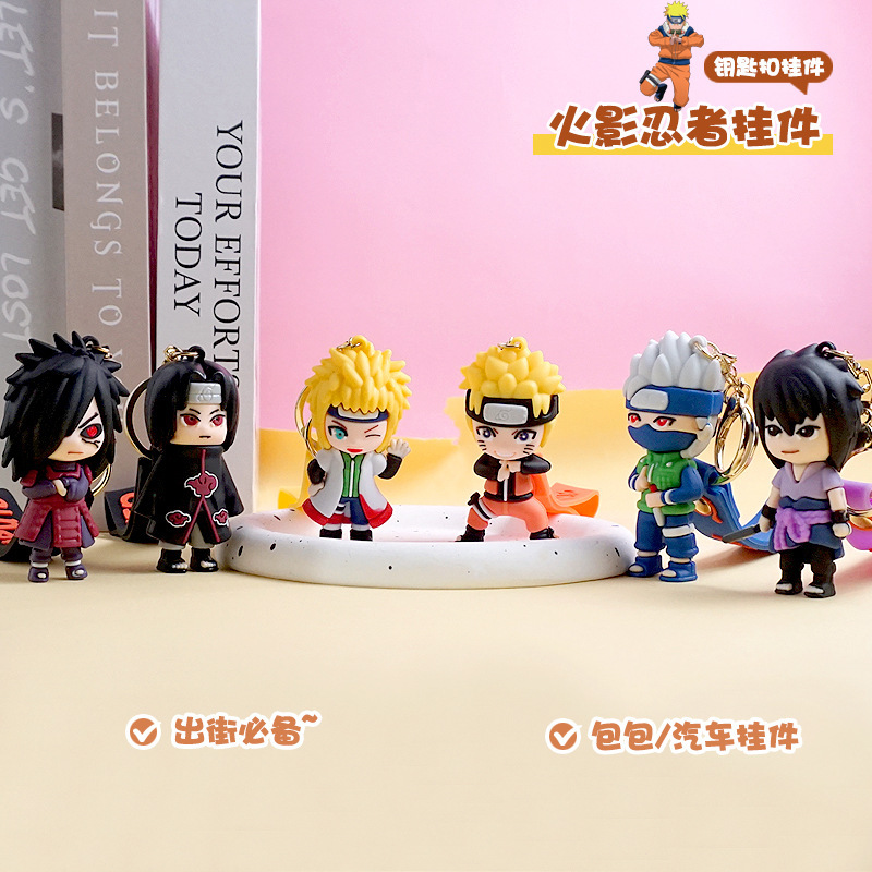 Q version Naruto Naruto Sasuke cartoon handmade three-dimensional pvc keychain car ornaments boys pendant bag Q version Naruto Naruto Sasuke cartoon handmade three-dimensional pvc keychain car ornaments boys pendant bag
