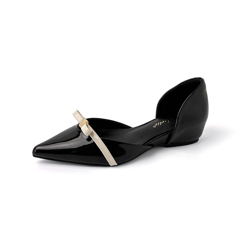 Sandalias Huecas de Punta para Mujer de 5 cm, Cuero Charol, Aumento de Estatura, Transpirables image 6