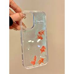 小衆高級感金魚流砂殻はiphone16 promaxリンゴ15携帯ケース14新型13女に適用されている