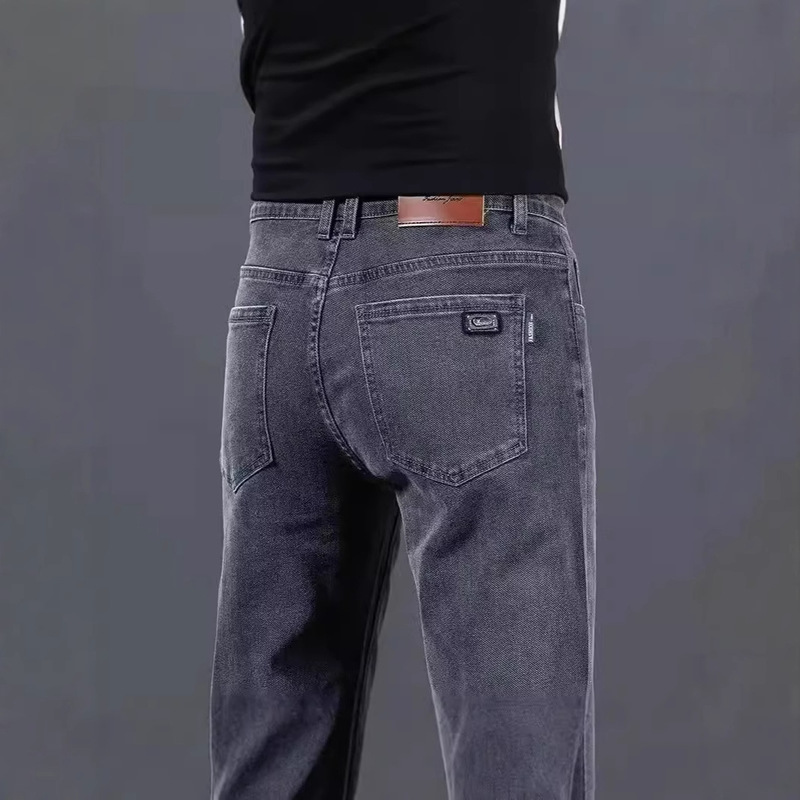 Wholesale High-End Jeans Men's New Straight-Leg Loose Men's Pants Spring and Autumn Thin Wear-Resistant Labor Protection Stretch Casual Pants