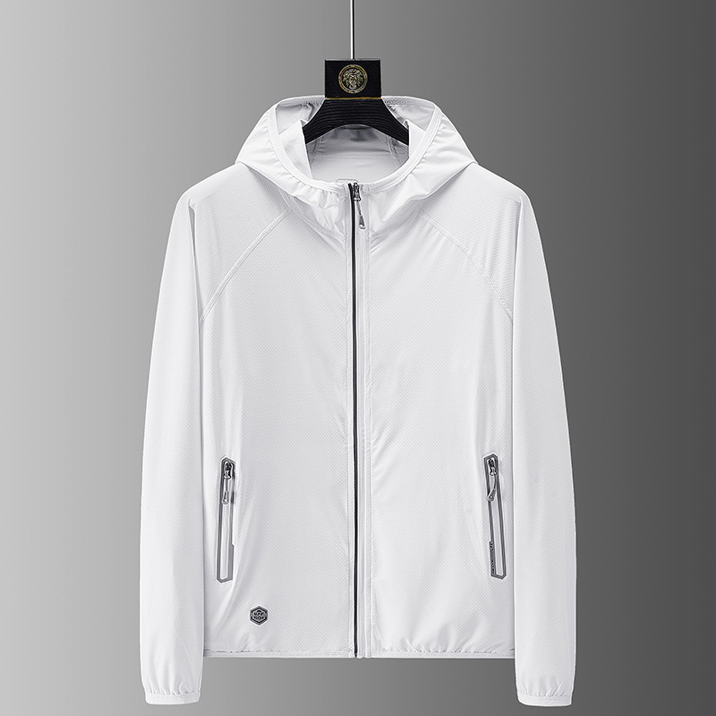 Summer Sun Protection Clothing Men's Ultra-thin Ice Silk Breathable Sun Protection Clothing Quick-drying UV Protection Outdoor Skin Fishing Clothing Jacket