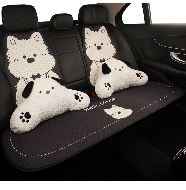 Car Seat Cushion, Breathable for Summer, Suitable for All Seasons, Black and White West Highland Women's Seat Cushion, Cute Seat Cover with a High-End Feel